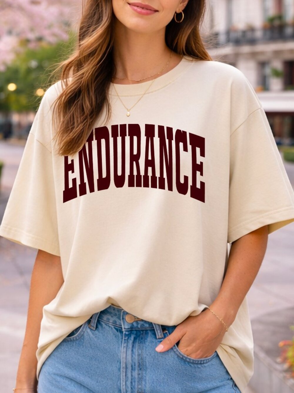 Oversize Cotton T-Shirt with Motivational Quotes – Casual Comfort for Women & Me